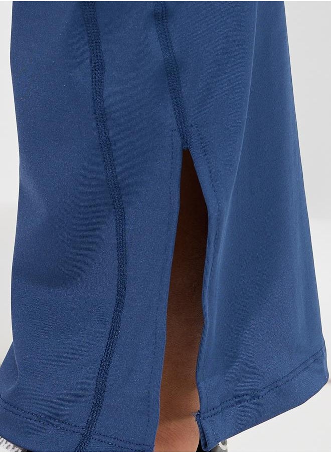 Overall Tonal Stitch Detail Zip Up Longline Sport Bra & Flared Leggings Set