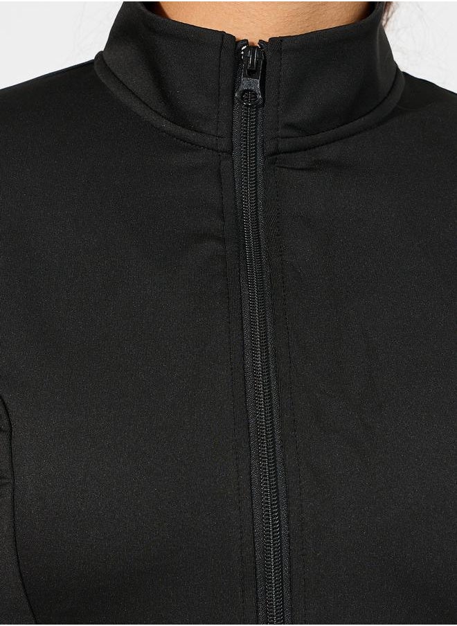 Multiple Placement Reflective Dot Detail Zip Up Jacket & Leggings Set