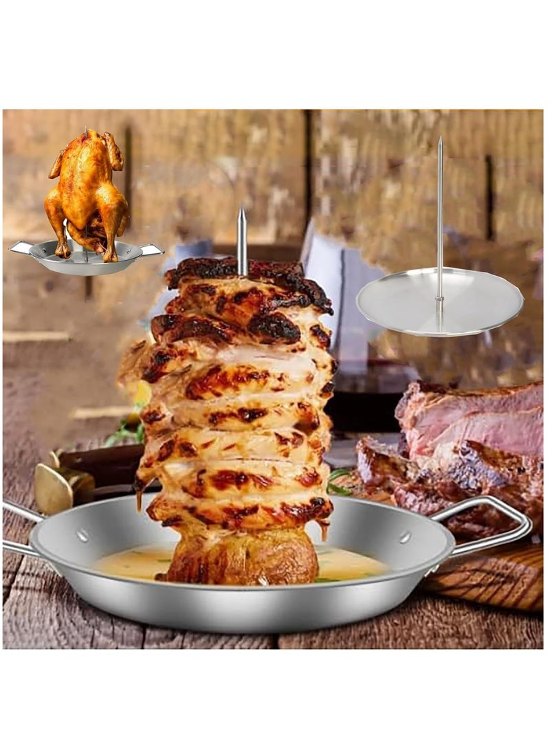 Stainless Steel Vertical Skewer Pan for Oven - Gyro Cooking Plate with Skewer, Ideal for Delicious Gyro Preparation and Perfectly Cooked Meats.