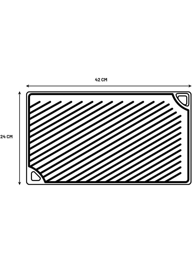 Black Rock Grill Cast Iron Griddle Reversible Grill Pan BBQ Plate 42cm x 24cm