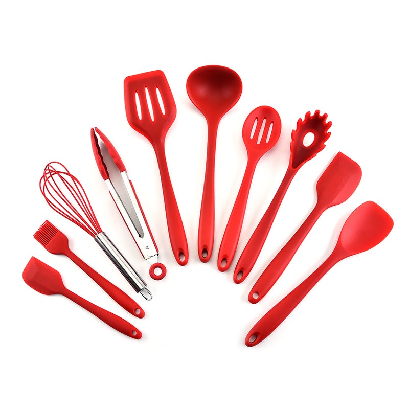 10-piece Kitchenware Set Red 31.7x7.5x9.8cm