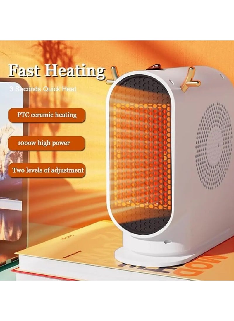 500W Ceramic Heater, Portable Electric Heater Fan Heaters for Home, Low Energy Fan Heater with 2 Heat Setting, Silent & Overheat Protection Electric Room Heater Bedroom Living Room Office