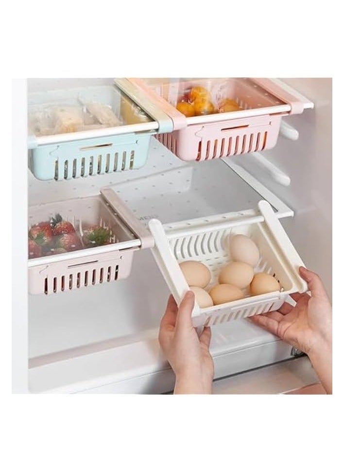 Hanging Kitchen Organizer (Set Of 4) Refrigerator Egg Fruit Storage Box Drawer Baskets Kitchen Accessories Fridge Organizer Shelf