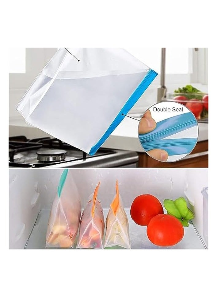 10-Pack Silicone Reusable Bags - Leakproof, Dishwasher Safe, BPA-Free Storage for Lunch, Food, and Travel - Includes Various Sizes for Versatile Use