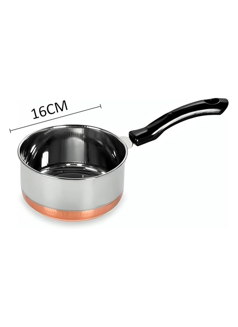 Stainless Steel Copper Base Saucepan with Handle 16cm