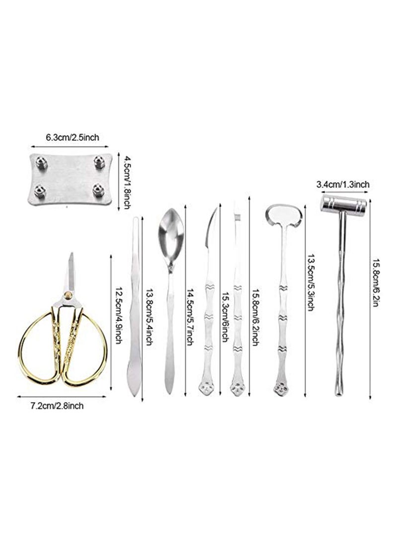 SYOSI Seafood Tool Set, 8 Pcs Lobster and Crab Opener Tools, Stainless Steel Seafood Scissors Claw Forks Picks Set for Lobster, Crab, Shellfish and Oyster