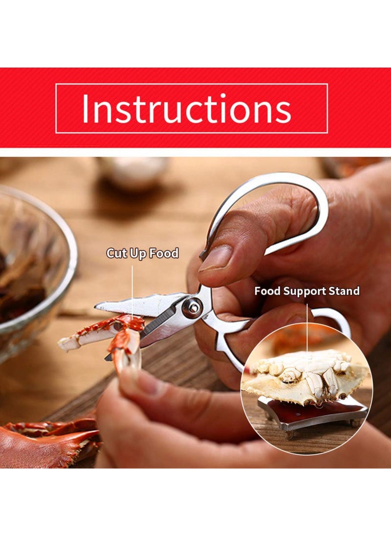 SYOSI Seafood Tool Set, 8 Pcs Lobster and Crab Opener Tools, Stainless Steel Seafood Scissors Claw Forks Picks Set for Lobster, Crab, Shellfish and Oyster