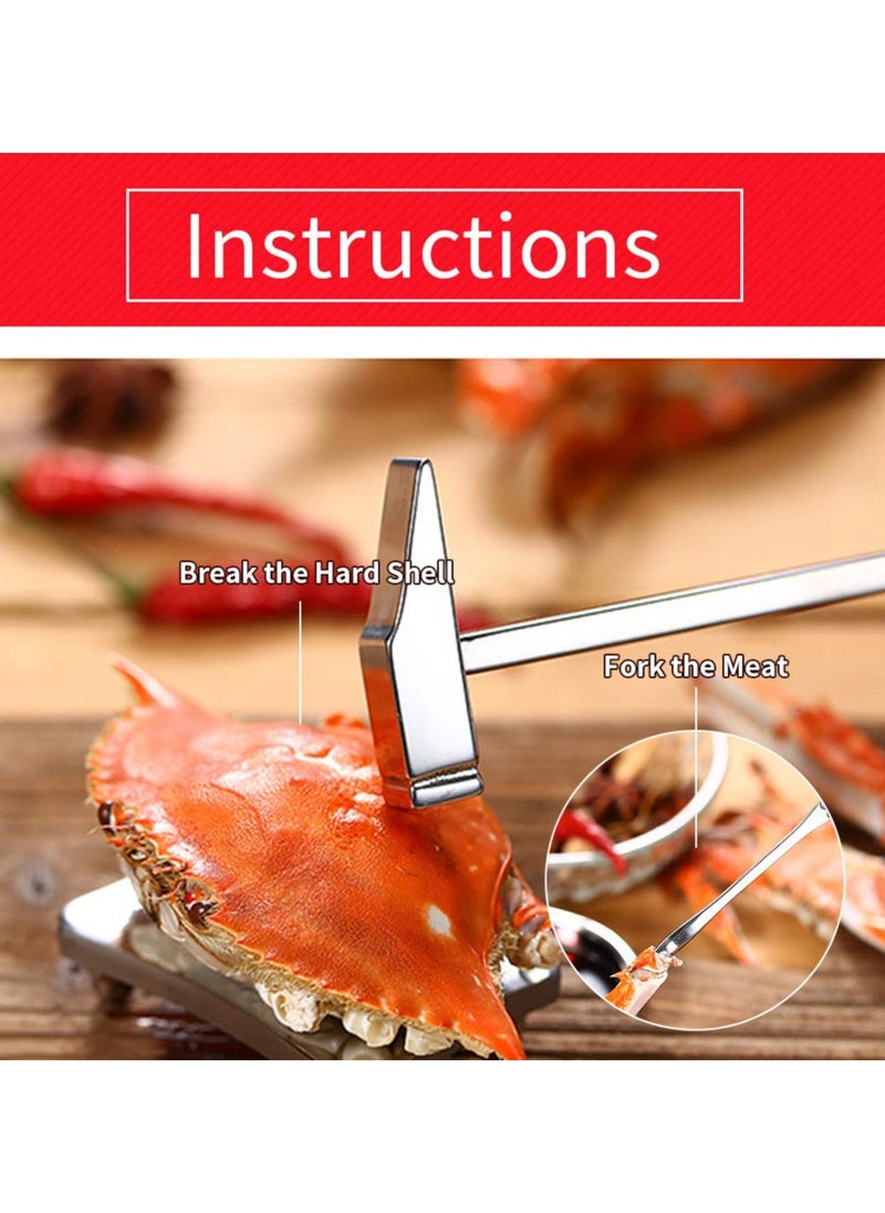 SYOSI Seafood Tool Set, 8 Pcs Lobster and Crab Opener Tools, Stainless Steel Seafood Scissors Claw Forks Picks Set for Lobster, Crab, Shellfish and Oyster