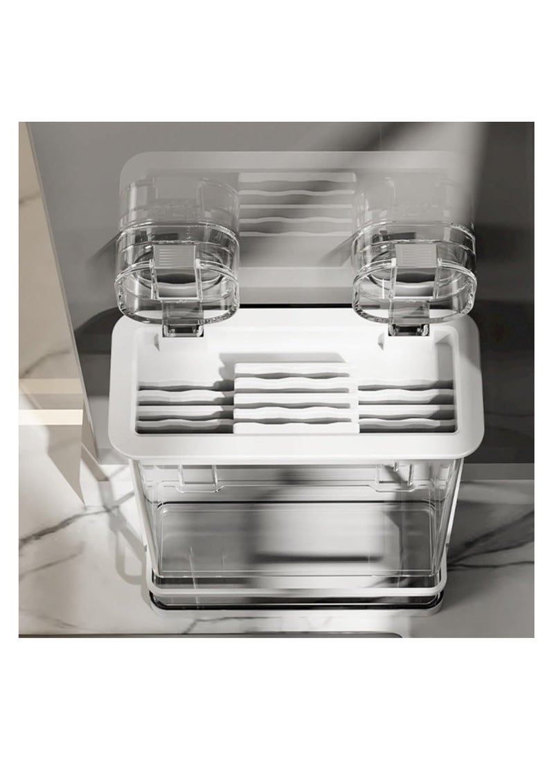 Wall-Mounted Suction Cup Knife Rack, Magnetic Knife Holder for Wall, Suction Cup Hanging Iron Knife Holder, No Drilling Magnetic Knife Block Utensil Organizer, Hanging Knife Rack for Home Kitchen