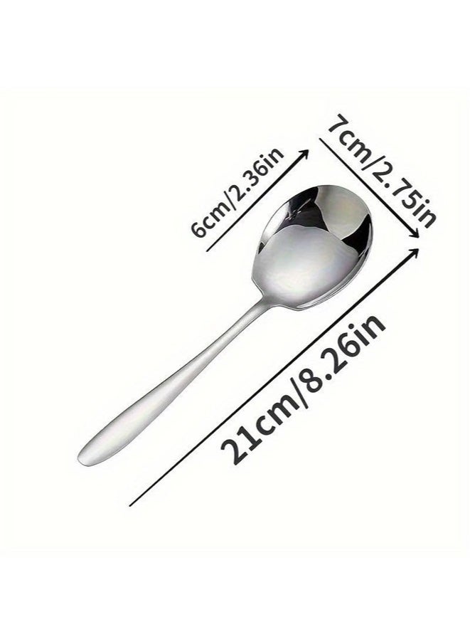 10Pcs Stainless Steel Large Serving Spoons Cook Serving Spoon Silver Long Handled Buffet Spoons Soup Spoon Cook Kitchen Tool for Catering Dinner Service.