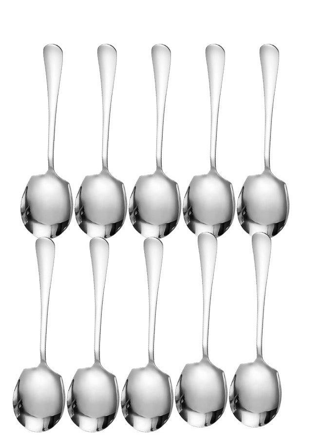 10Pcs Stainless Steel Large Serving Spoons Cook Serving Spoon Silver Long Handled Buffet Spoons Soup Spoon Cook Kitchen Tool for Catering Dinner Service.