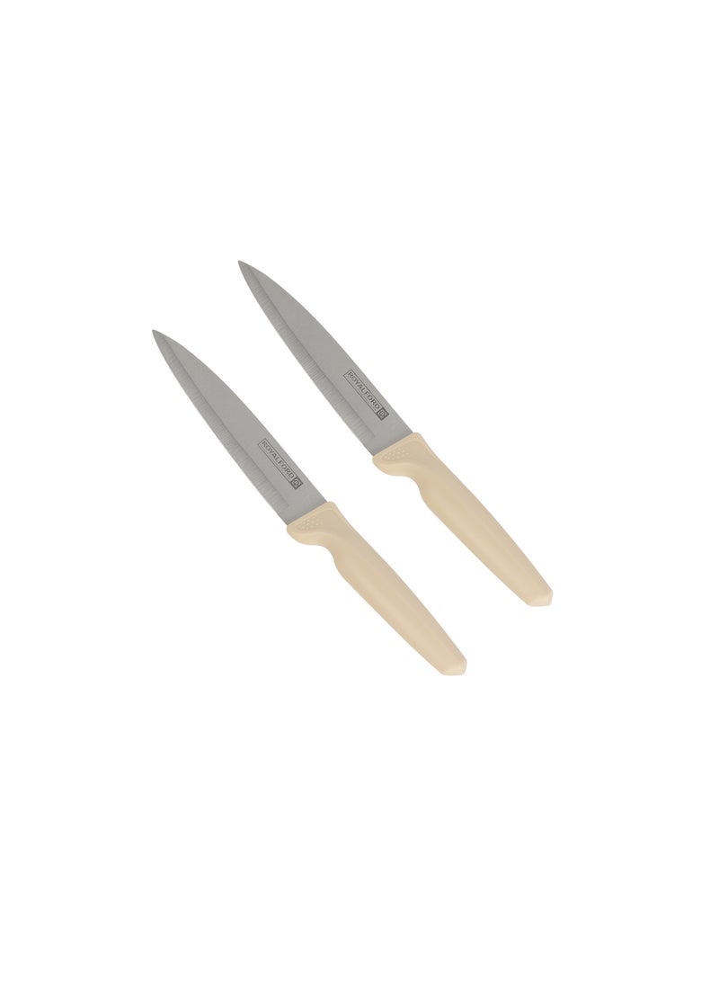 Royalford Kitchen Knife Set- RF12581/ Pack of 4, Includes Peeler, Utility and Paring Knives/ Sharp Blades, Ergonomic Design with Comfortable PP Handle and Stainless Steel Head Silver