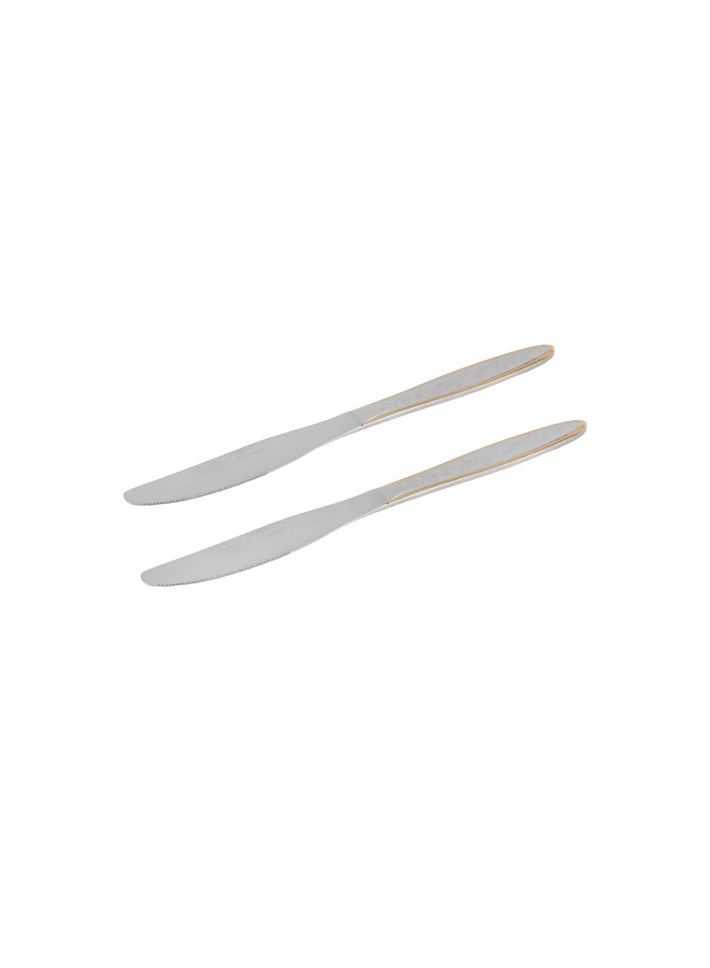 Royalford 2-piece Stainless Steel Table Knife- RF12553/ 23 cm, Stylish and Light-Weight Silver