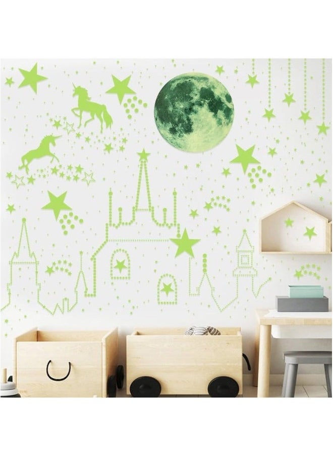 893Pcs Glow in The Dark Stars for Ceiling Glowing Stars for Ceiling Planets Stars Wall Decals Solar System Galaxy Space Nursery Wall Stickers for Kids Unicorns Castles Girls Boys Room