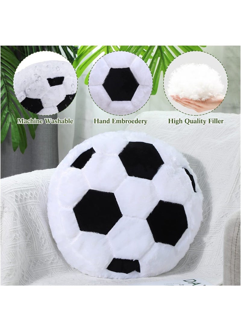 soccer throw pillow 2pcs soft stuffed cushion sports toy pillow cute shaped sports decor round plush pillow sport theme cushion stuffed pillow for bedroom sofa decoration children s gifts