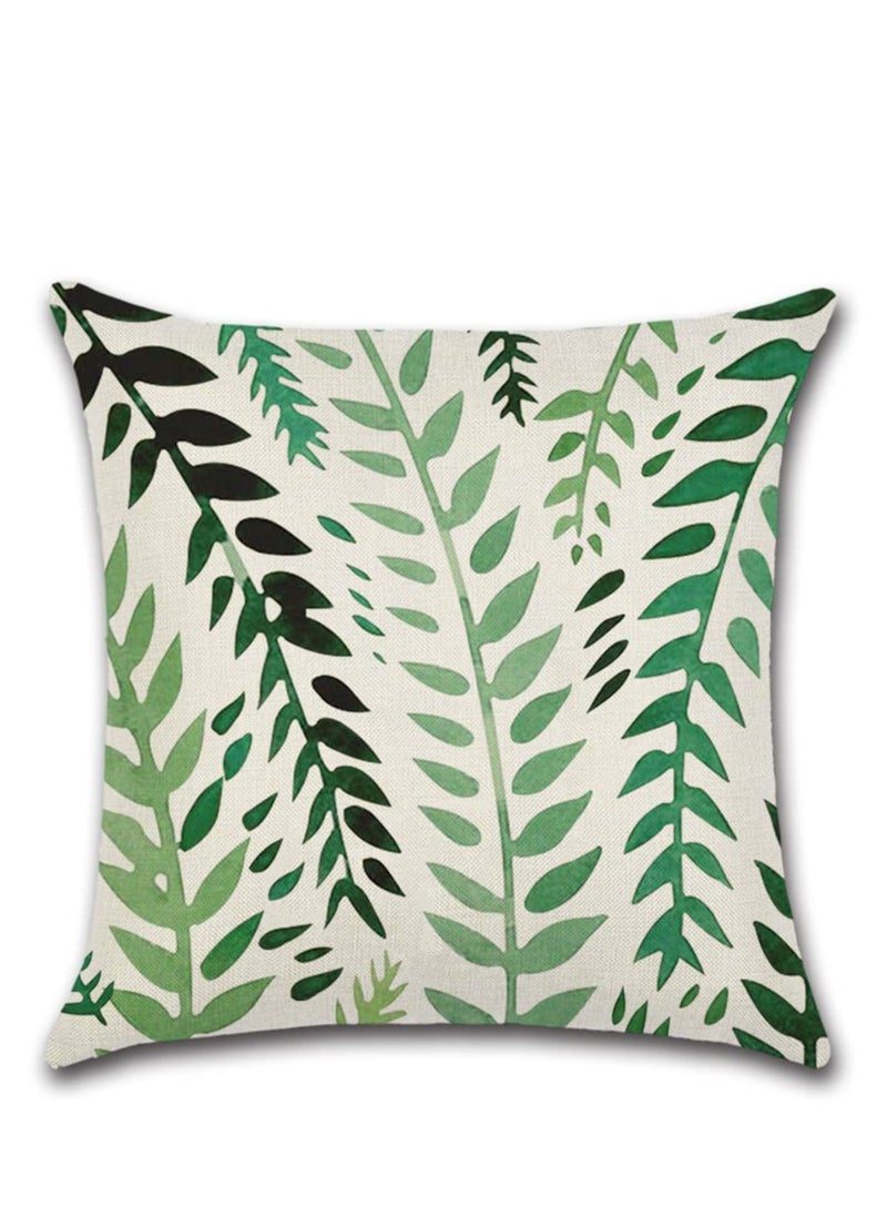 Outdoor Decorative Cushion Covers 45x45 cm Waterproof Pillow Covers Tropical Leaf Outdoor Cushions Patio Garden Geometric Pillowcases for Bench Sofa Home Decor Set of 4