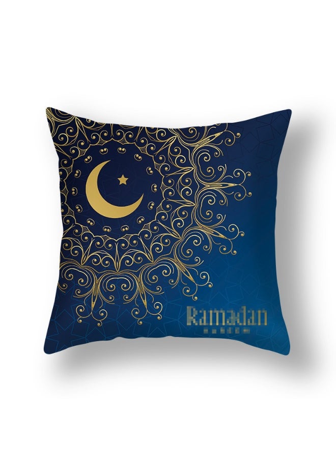 1PCS Decorative Pillow Covers, 45x45 cm Square Star Moon Throw Pillow Cases Palace Cushion Case Covers for Ramadan Couch Sofa Home Car Decoration