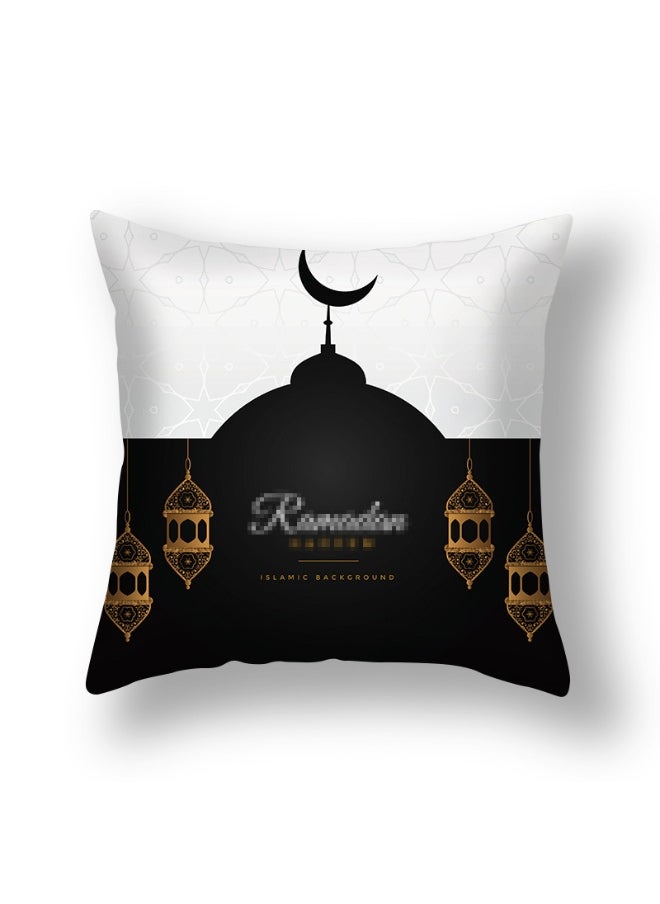 1PCS Decorative Pillow Covers, 45x45 cm Square Star Moon Throw Pillow Cases Palace Cushion Case Covers for Ramadan Couch Sofa Home Car Decoration