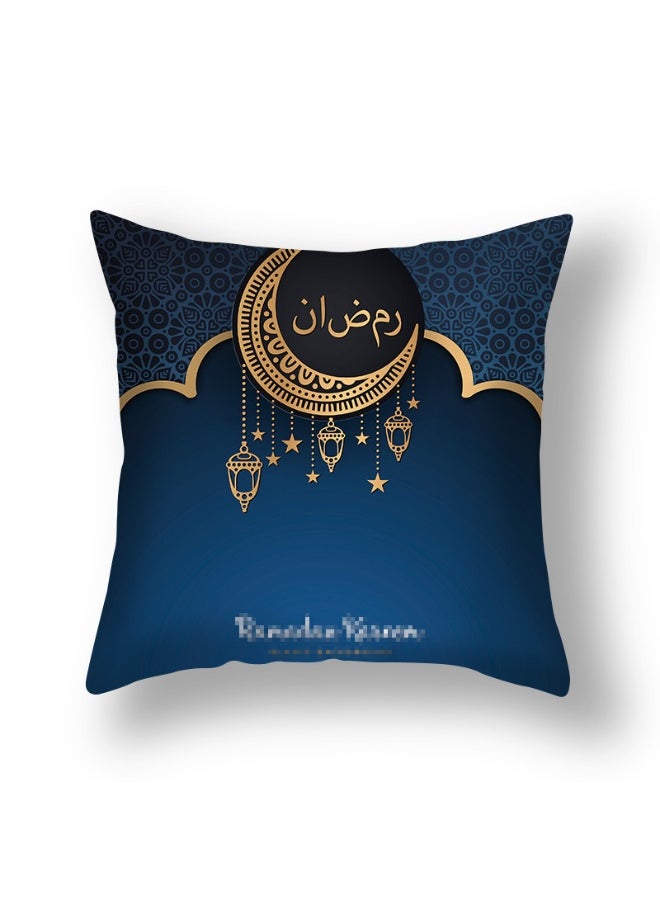 1PCS Decorative Pillow Covers, 45x45 cm Square Star Moon Throw Pillow Cases Palace Cushion Case Covers for Ramadan Couch Sofa Home Car Decoration