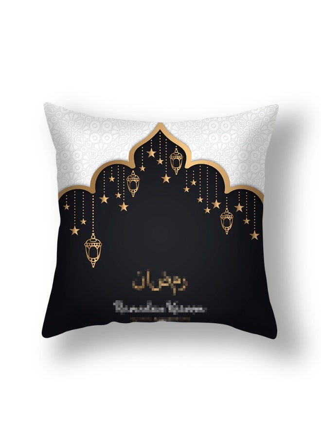 1PCS Decorative Pillow Covers, 45x45 cm Square Star Moon Throw Pillow Cases Palace Cushion Case Covers for Ramadan Couch Sofa Home Car Decoration