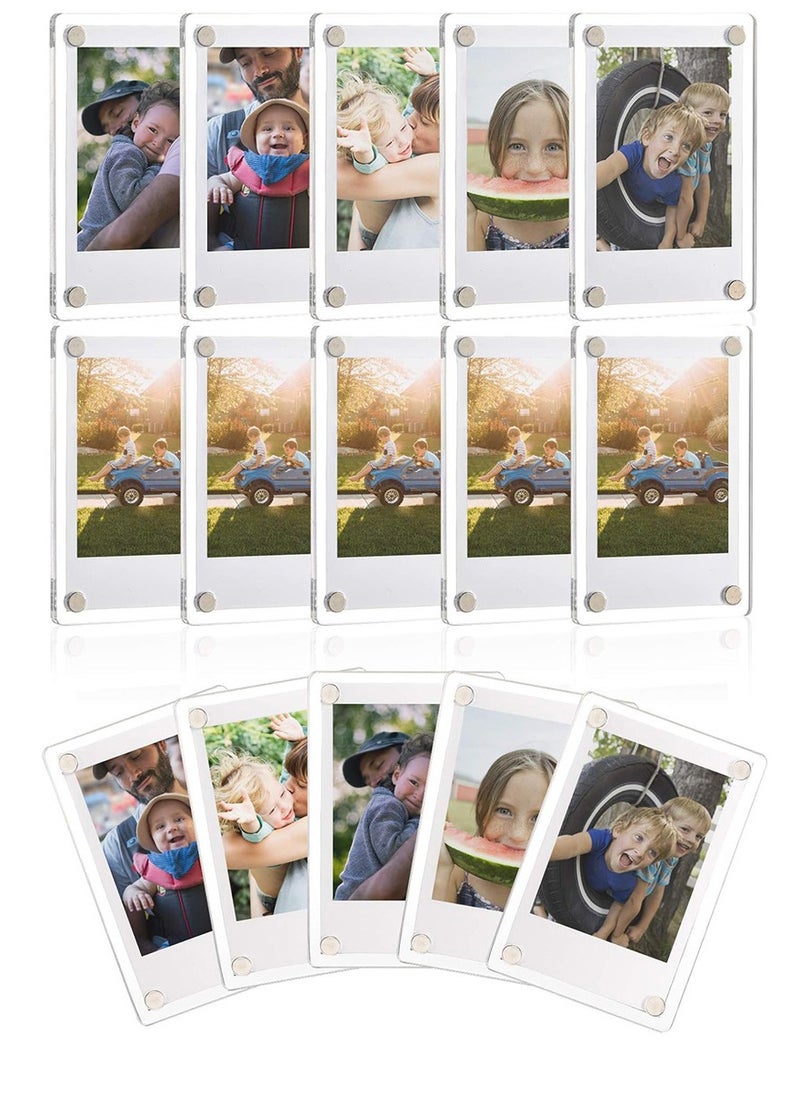 Acrylic Fridge Magnetic Photo Frame, Acrylic Picture Frame, Magnet Double Sided Refrigerator Mini Picture Frame Clear Picture Display Frame 2.36 x 3.54 Inch