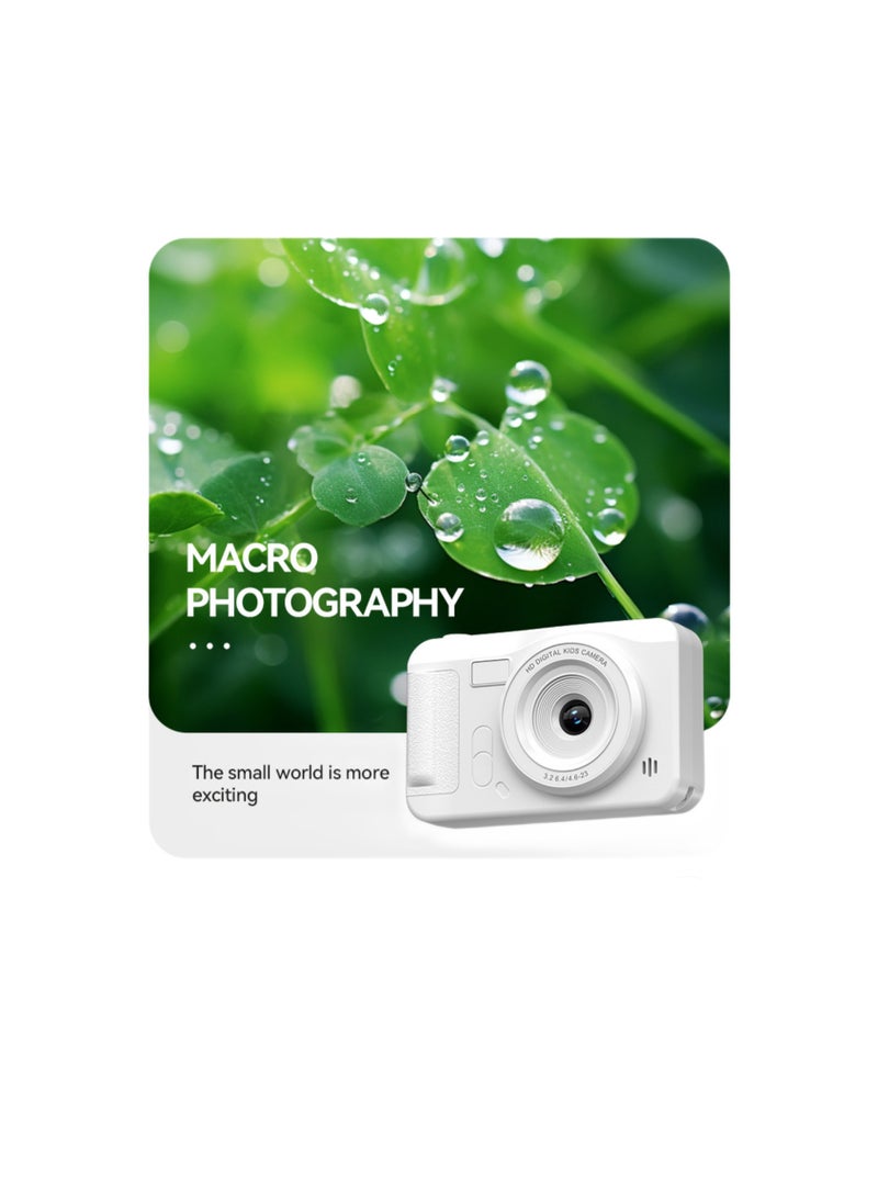 Camera 2.4 inch HD camera portable camera 64g memory white children's camera point and shoot camera