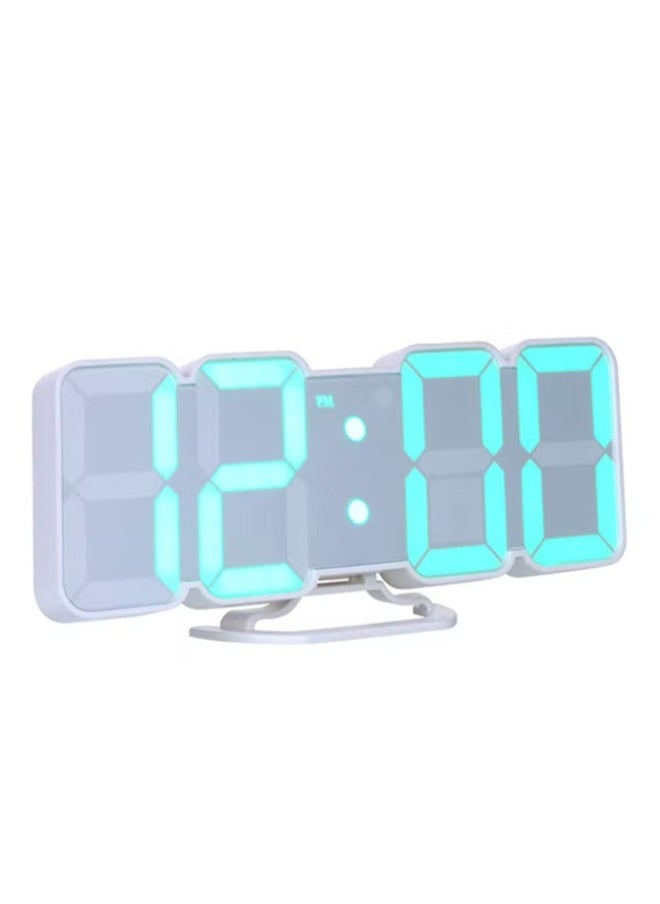 3D Wireless Remote Digital LED Alarm Clock White