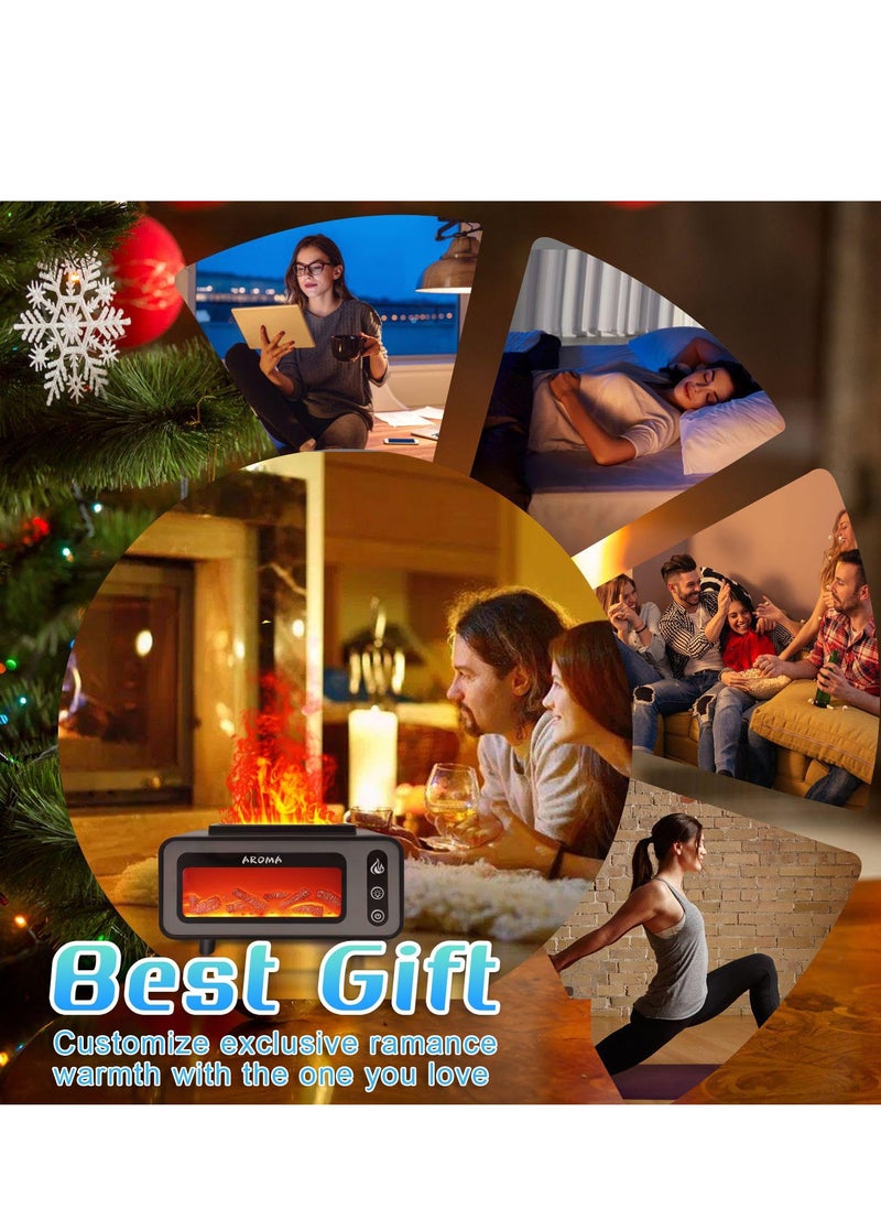 Colorful Flame Diffuser, Retro Fireplace Essential Oil Diffuser, 200ML Ultrasonic Aromatherapy Diffuser, Suitable for Home, Bedroom, Office