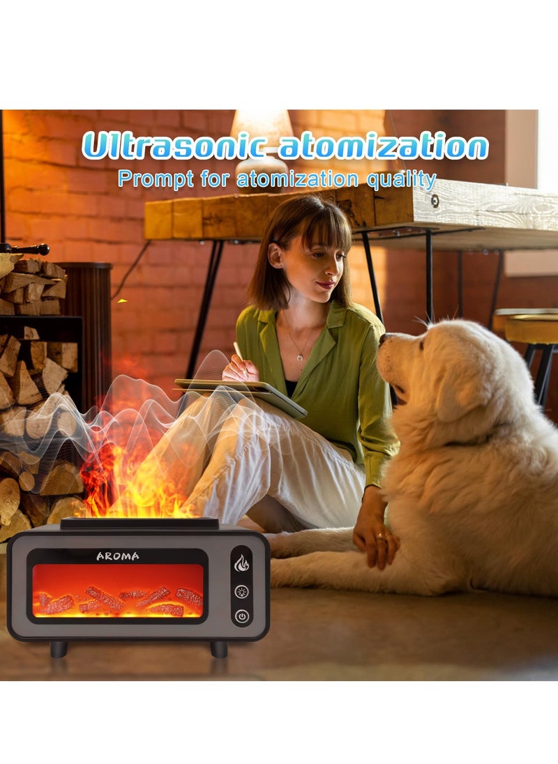 Colorful Flame Diffuser, Retro Fireplace Essential Oil Diffuser, 200ML Ultrasonic Aromatherapy Diffuser, Suitable for Home, Bedroom, Office