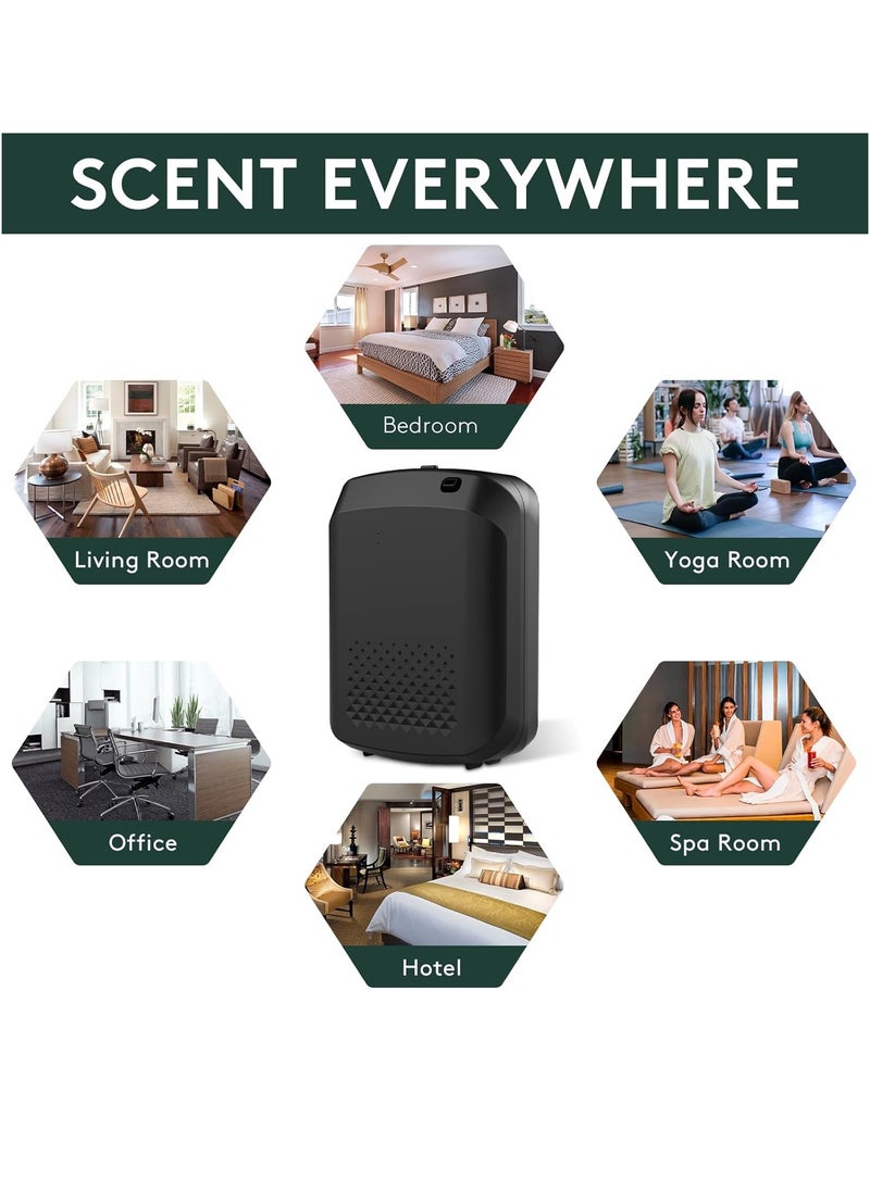 Home Smart Aromatherapy Machine, Bluetooth Hotel Series Diffuser, Waterless Essential Oil Diffuser 400ml Cold Air Fragrance Diffuser, Air Freshener for Hotels, Offices, Homes, Spas, Bathrooms (Black)