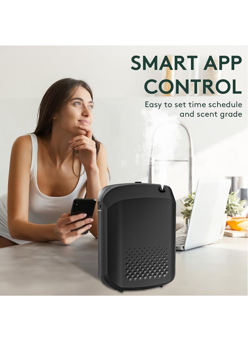 Home Smart Aromatherapy Machine, Bluetooth Hotel Series Diffuser, Waterless Essential Oil Diffuser 400ml Cold Air Fragrance Diffuser, Air Freshener for Hotels, Offices, Homes, Spas, Bathrooms (Black)