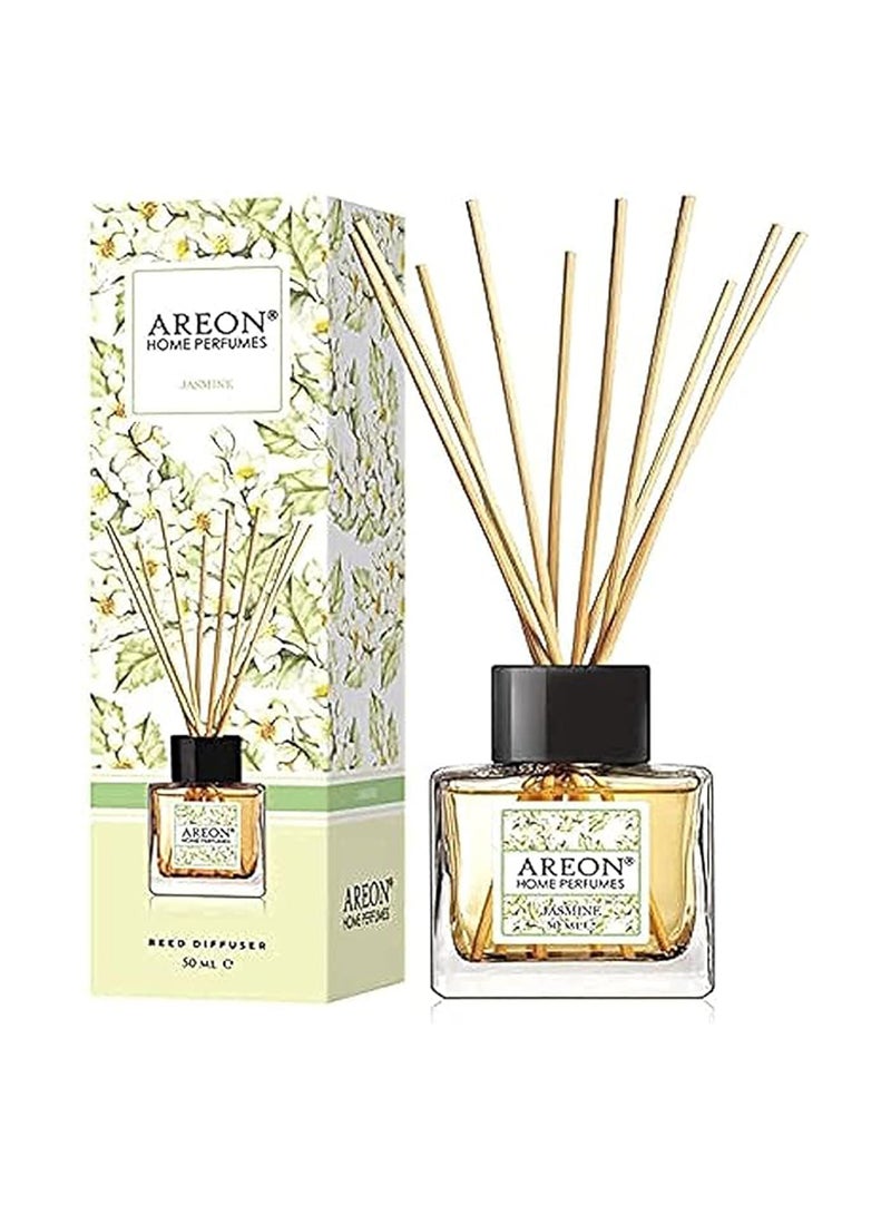 Reed Diffuser With Incense Sticks Jasmine Beige 150ml