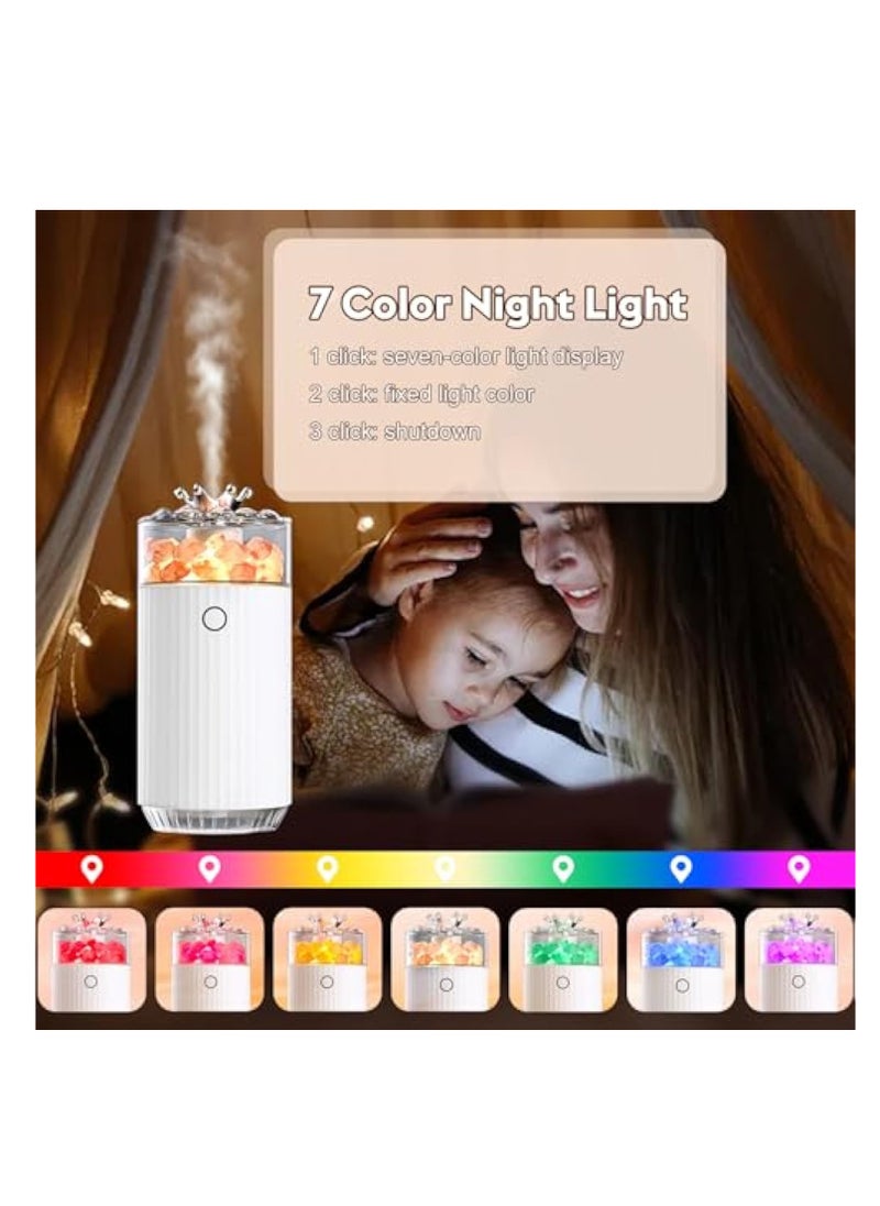 Salt Lamp Diffuser, Waterless Diffuser, Scent Air Machine, 4 in 1 Essential Oil Diffuser & Lonic Salt Therapy & Humidifier & LED Night Light, Auto-Off, Cordless Diffuser for Home Office Yoga Car
