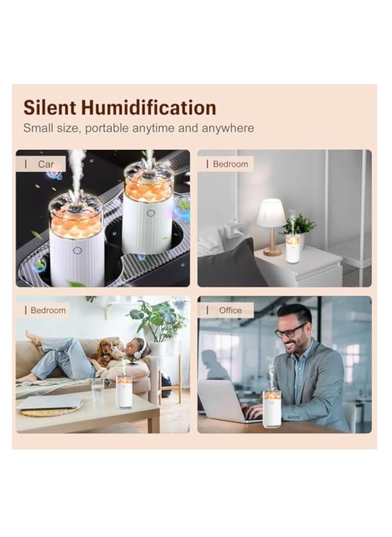 Salt Lamp Diffuser, Waterless Diffuser, Scent Air Machine, 4 in 1 Essential Oil Diffuser & Lonic Salt Therapy & Humidifier & LED Night Light, Auto-Off, Cordless Diffuser for Home Office Yoga Car