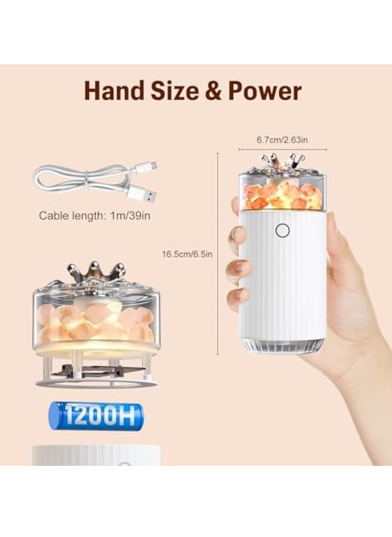 Salt Lamp Diffuser, Waterless Diffuser, Scent Air Machine, 4 in 1 Essential Oil Diffuser & Lonic Salt Therapy & Humidifier & LED Night Light, Auto-Off, Cordless Diffuser for Home Office Yoga Car