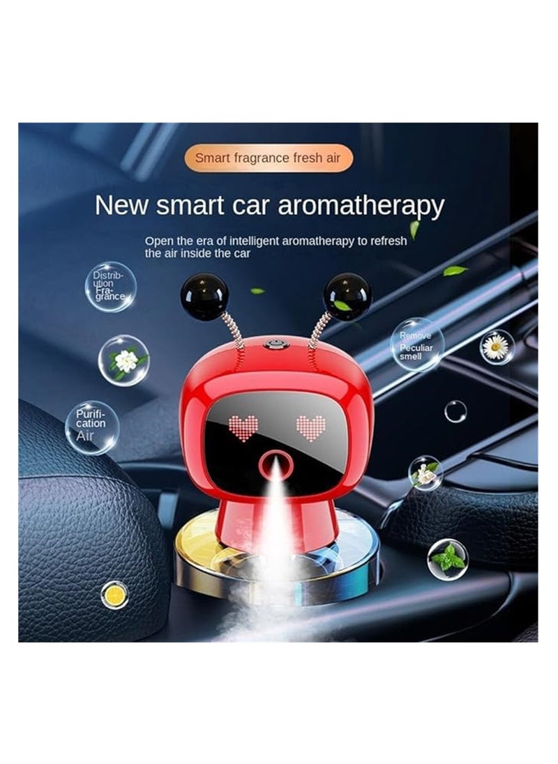 Smart Robot Car Aroma Diffuser, Car Perfume Essential Oil Diffuser, Aromatherapy Car Perfume with Gardenia Scent, Robot Shape Air Freshener, Green