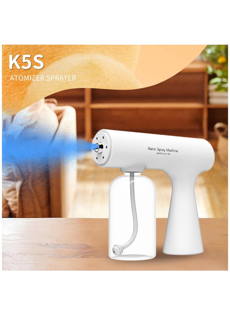 Handheld Humidifier, Atomizer Spraye, Rechargeable ULV Nano Sprayer, with Blue Light, Electrostatic ULV Atomizer Spraye, Electrostatic Portable Sprayer, Spray with Blue Light for Touchless Spray