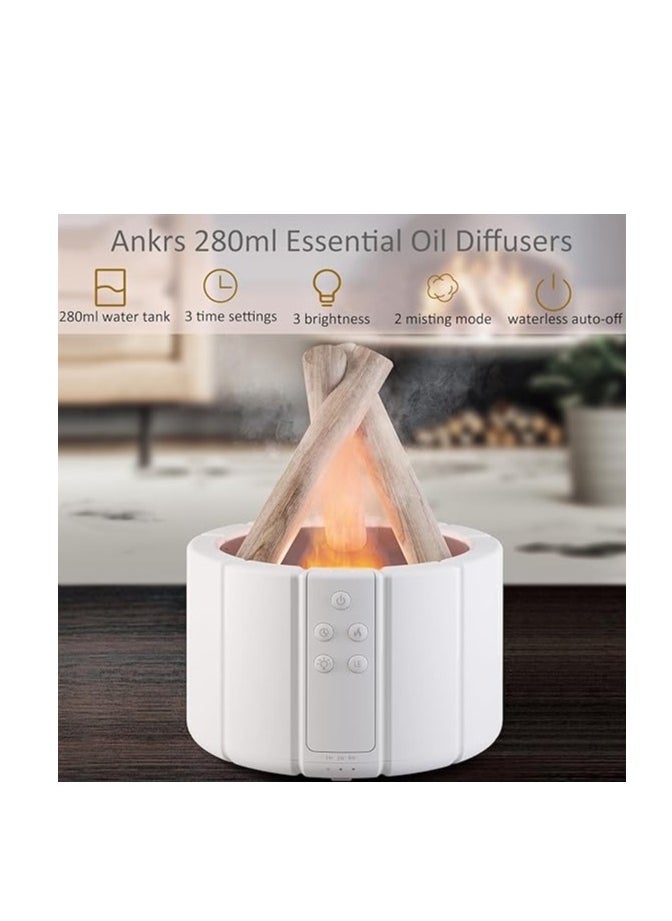 PGT-STORE Oil Diffusers,Aromatherapy Diffuser, Bonfire Flame Style/ Humidifier /Mist Mode, Waterless Auto Off Air Diffuser for Home/ Office/ Room/Minimalist/ Modern ‎21.6 *16 *15.6 cm/1 PC