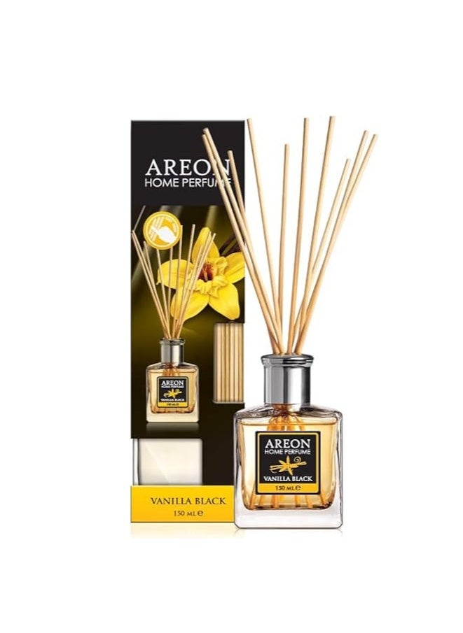 Areon Home Perfume Reed Diffuser 150 ML 10 Rattan Reeds Vanilla Black