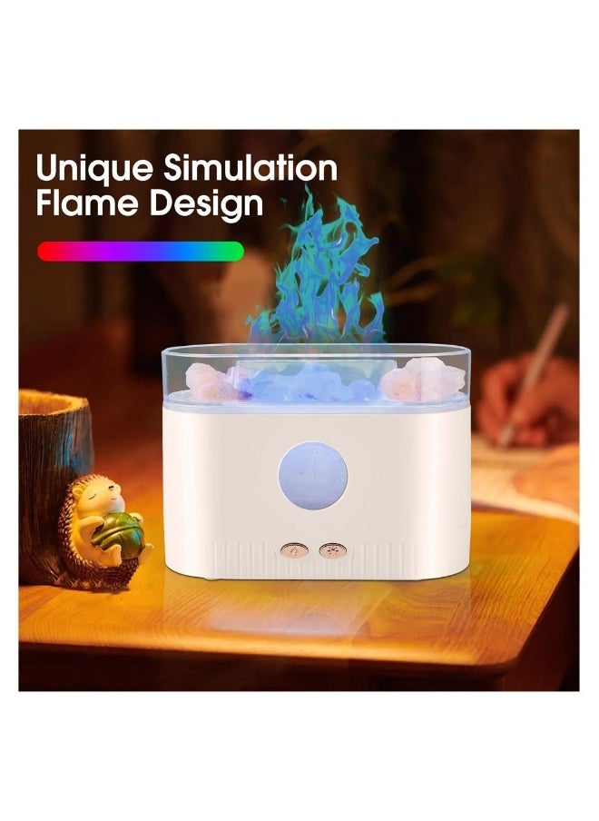 Flame Essential Oil Diffuser, Colour Night Lights Aromatherapy Diffuser, Silent Aromatherapy Mini humidifier, Cool Mist Diffuser with Waterless Auto Shut-Off Protection for Home, Office, 200mL