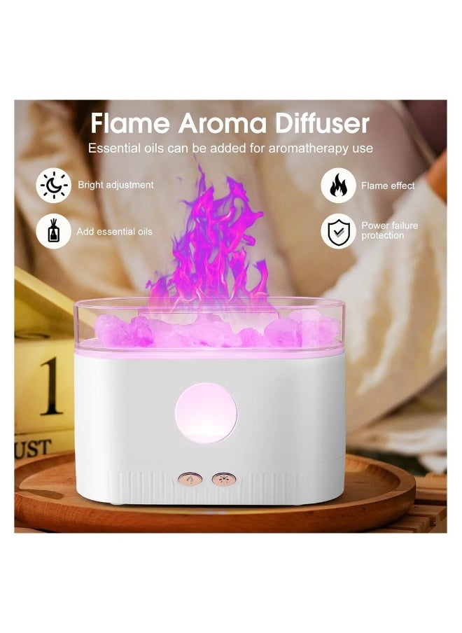 Flame Essential Oil Diffuser, Colour Night Lights Aromatherapy Diffuser, Silent Aromatherapy Mini humidifier, Cool Mist Diffuser with Waterless Auto Shut-Off Protection for Home, Office, 200mL