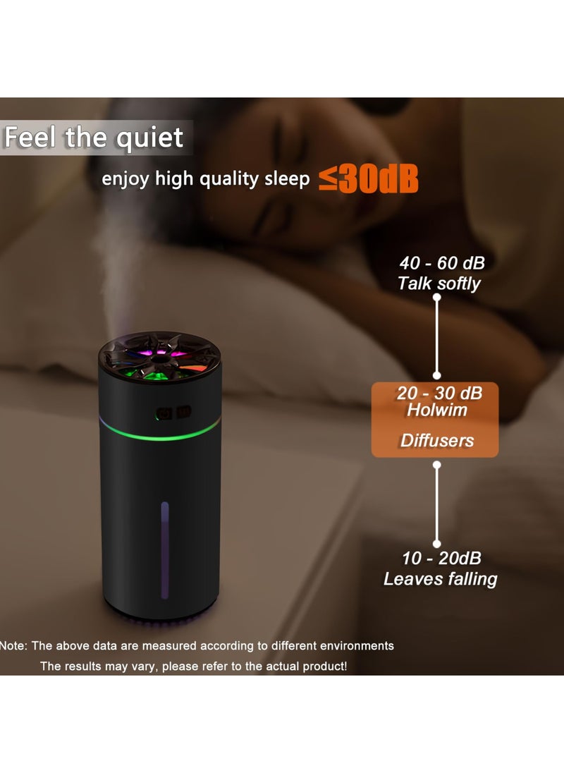 Waterless Car Diffuser for Essential Oils, 300ml Dual Nozzle Battery Powered Humidifier, with Colorful Lights And Various Spray Modes, Super Quiet Cordless Aromatherapy Essential Oil Diffuser