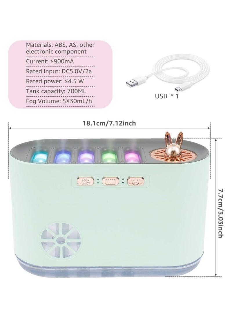 Dynamic Humidifier, Creative Humidifier Diffuser with Music Synchronization Function 700ml Ultra-Quiet Cool Mist Humidifier Auto-Off Aromatherapy Humidifier for Home Living Room Bedroom Office (Green)