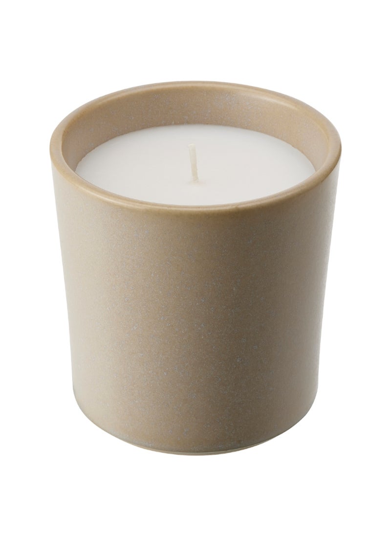 Scented Candle In Ceramic Jar Vanilla/Light Beige 50 Hr