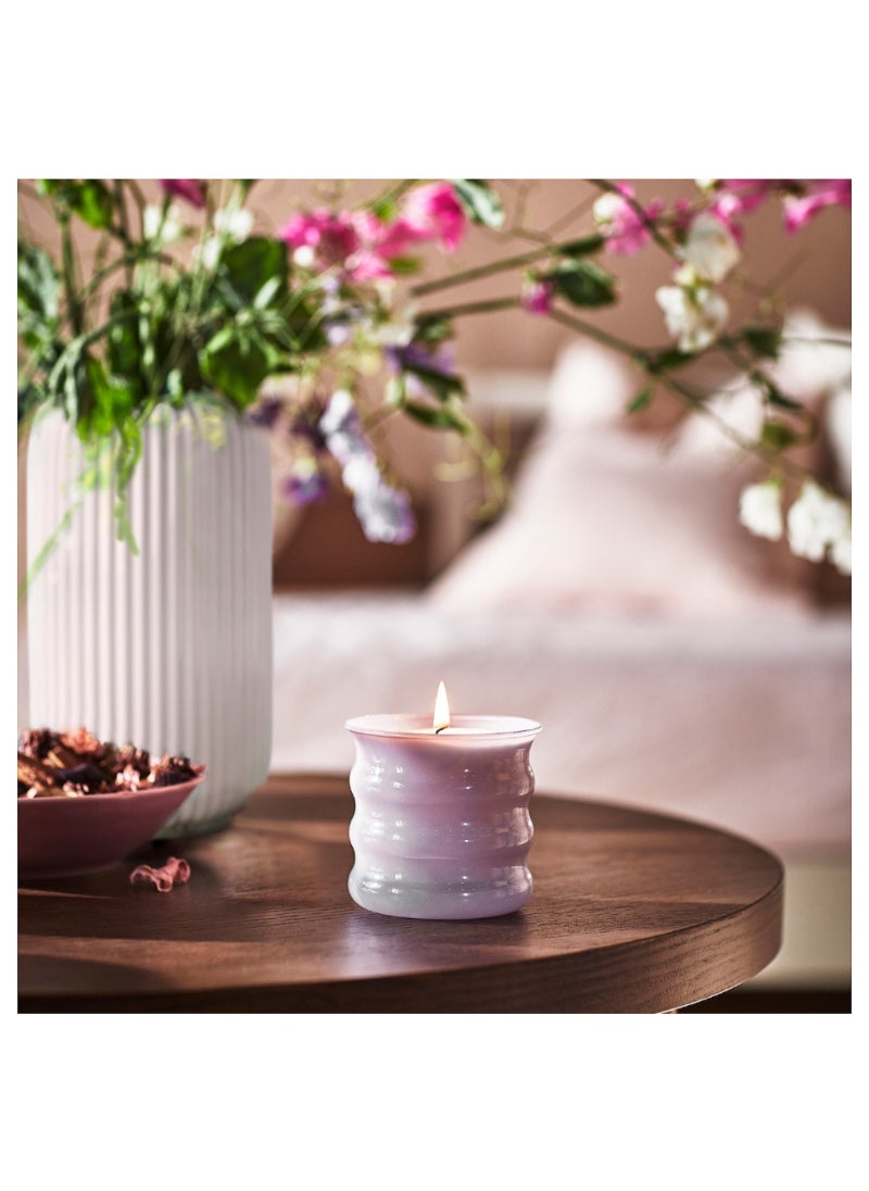 Scented Candle In Glass Sweet Pea/Purple 50 Hr