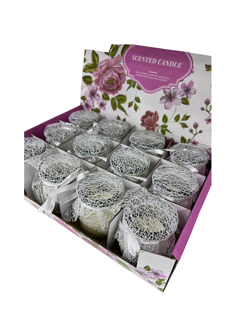 Babazam Scented Candles Set Pack Of 12 Strong Fragrance Aromatherapy Candle Set Soy Wax for Home Office Relaxation Gift Decor White
