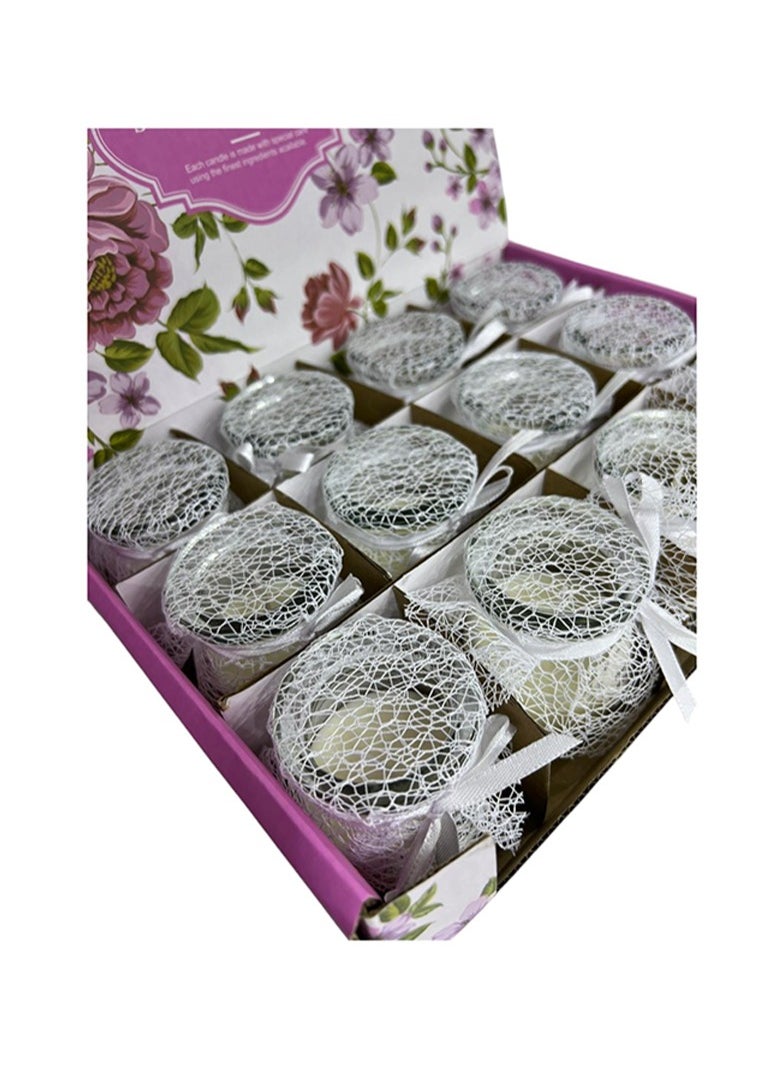 Babazam Scented Candles Set Pack Of 12 Strong Fragrance Aromatherapy Candle Set Soy Wax for Home Office Relaxation Gift Decor White
