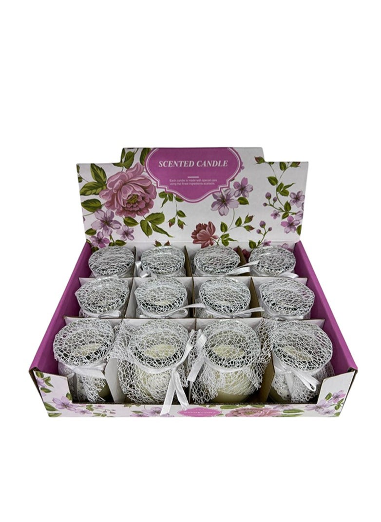 Babazam Scented Candles Set Pack Of 12 Strong Fragrance Aromatherapy Candle Set Soy Wax for Home Office Relaxation Gift Decor White