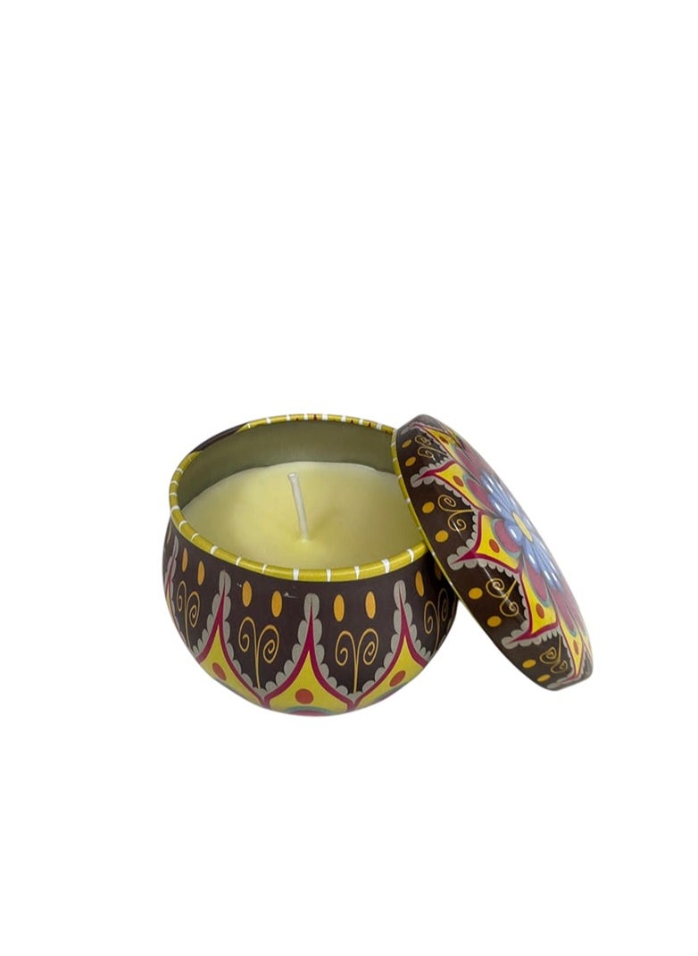 BABAZAM Set of 12 Scented Candle with Pleasant Odor Fragrant Candles in Tin Designed Cup with lid Gift Box Perfect Addition to Home Wedding Party Décor and Gifting 4 Colors