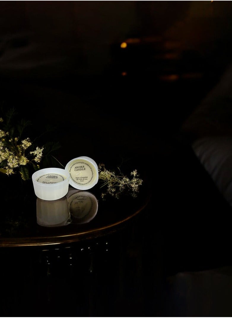 BABAZAM Set of 6 Scented Candle with Pleasant Odor Fragrant Candles in Cup Flameless Aromatherapy Gift Box Perfect Addition to Home Wedding Party Décor and Gifting White